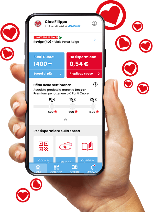 Screen dell'App Despar Tribù riguardante la Sfida della Settimana