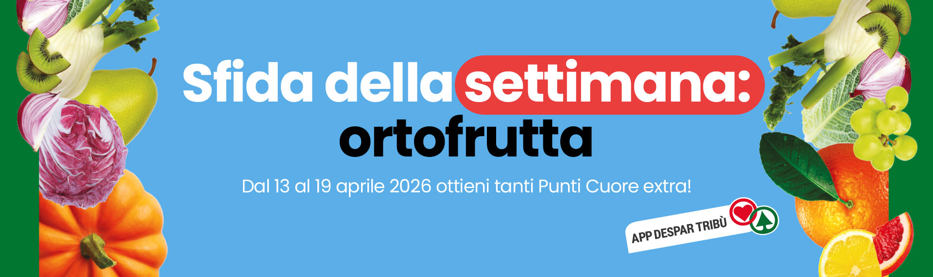 Intestazione della Sfida della Settimana - Reparto ortofrutta