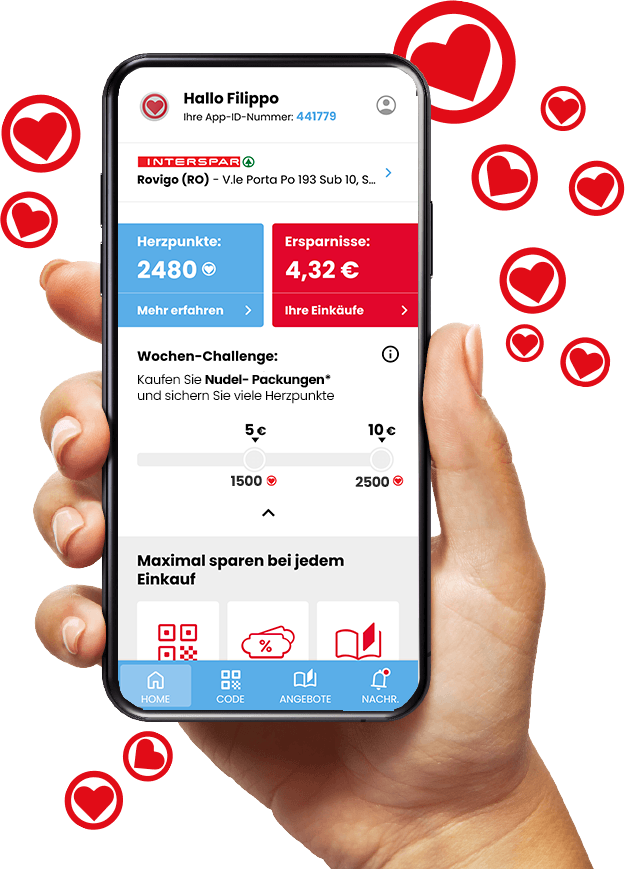 Screenshot der Despar Tribù App zur Wochen-Challenge