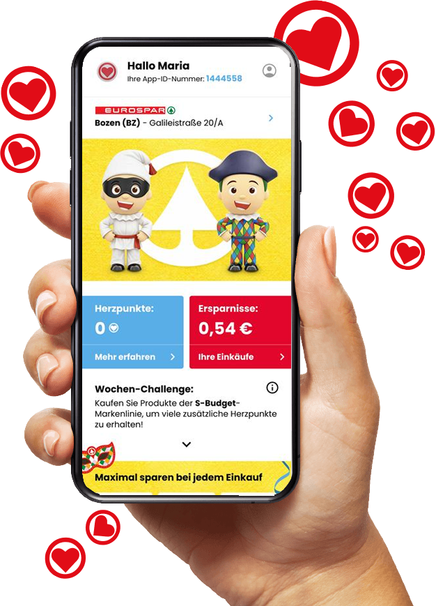 Screenshot der Despar Tribù App zur Wochen-Challenge
