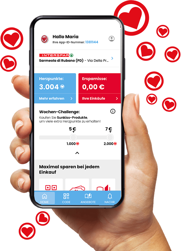 Screenshot der Despar Tribù App zur Wochen-Challenge