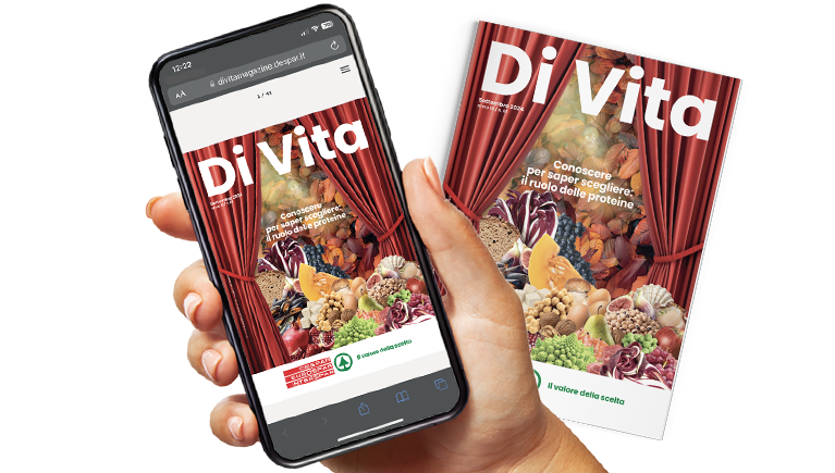 Smartphone con screen del Di Vita Magazine e copertina dello sfogliabile