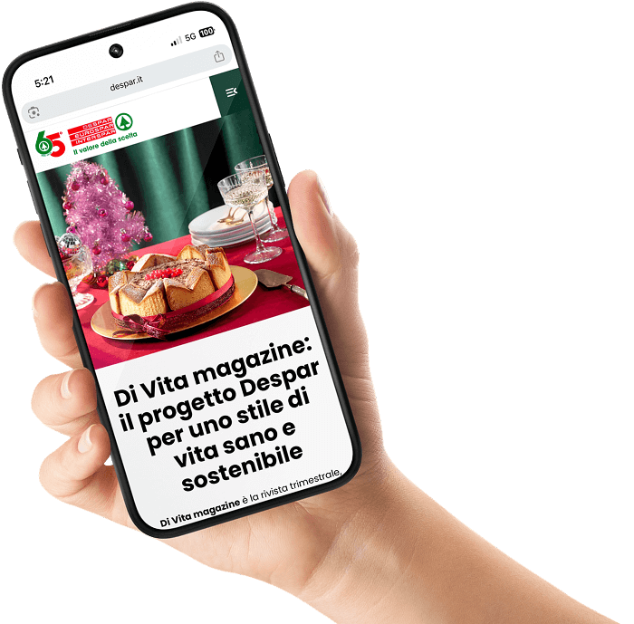 Smartphone con screen del Di Vita Magazine