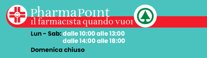 PharmaPoint - il farmacista quando vuoi - Orari Rovereto: dal lunedì al sabato dalle 10 alle 13 e dalle 14 alle 18; domenica chiuso.
